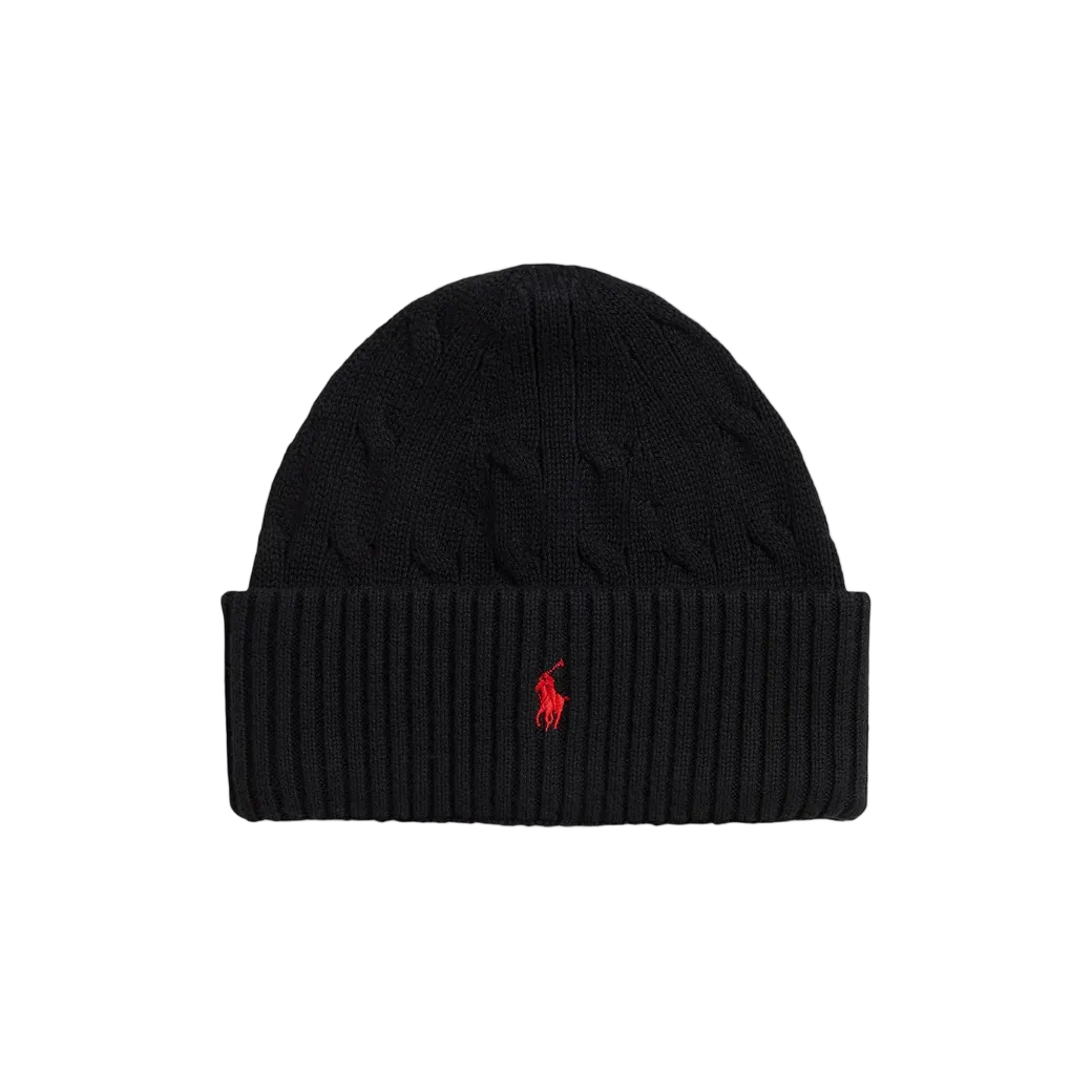 Ralph Lauren polo knit hat black