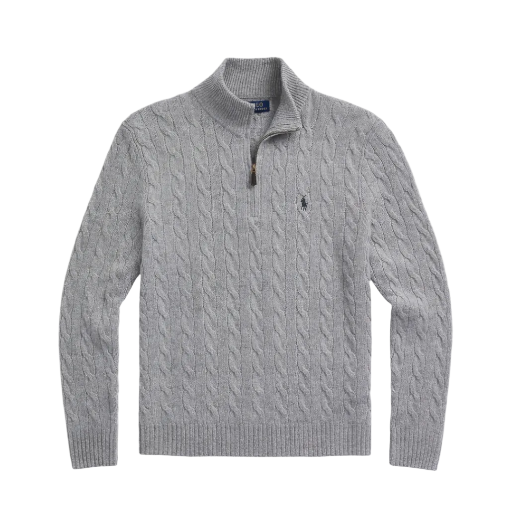 Polo Ralph Lauren CABLE-KNIT QUARTER-ZIP GREY